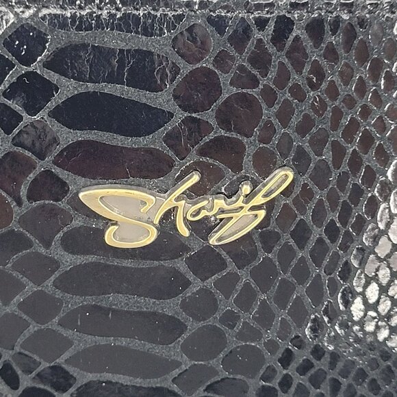 Y2K Sharif Black Faux Snake Wristlet Clutch Bag Baguette Grommet Baddie Biker - Picture 3 of 12